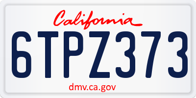 CA license plate 6TPZ373