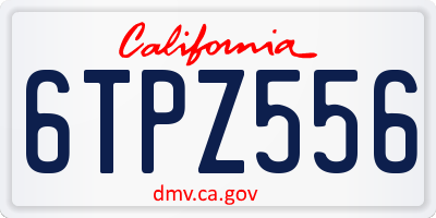 CA license plate 6TPZ556