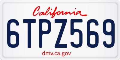 CA license plate 6TPZ569