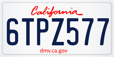 CA license plate 6TPZ577