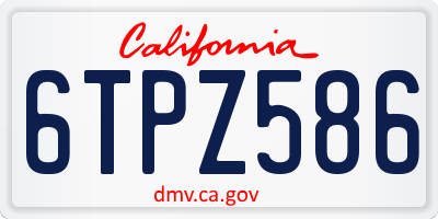 CA license plate 6TPZ586