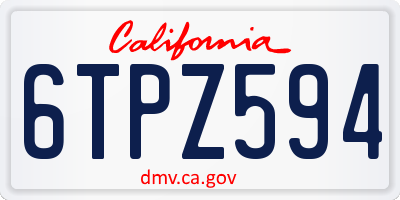 CA license plate 6TPZ594