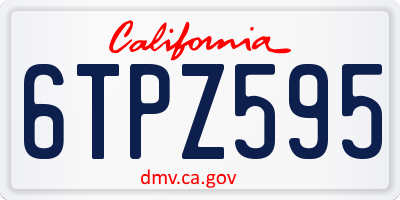 CA license plate 6TPZ595