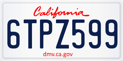 CA license plate 6TPZ599