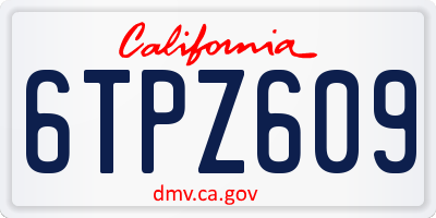 CA license plate 6TPZ609