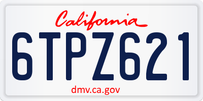 CA license plate 6TPZ621