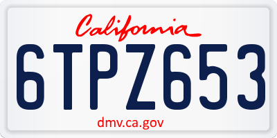 CA license plate 6TPZ653