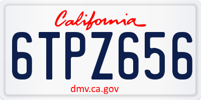 CA license plate 6TPZ656