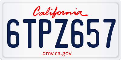 CA license plate 6TPZ657