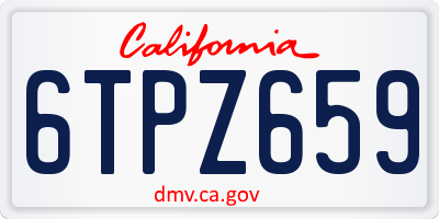 CA license plate 6TPZ659