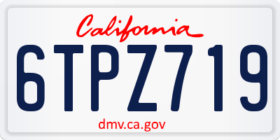 CA license plate 6TPZ719
