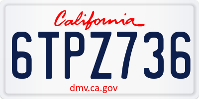 CA license plate 6TPZ736