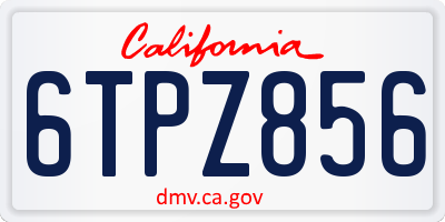 CA license plate 6TPZ856