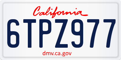 CA license plate 6TPZ977