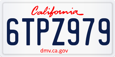 CA license plate 6TPZ979