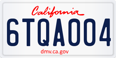 CA license plate 6TQA004