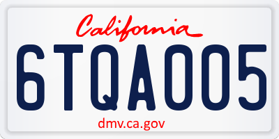 CA license plate 6TQA005