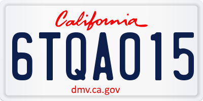 CA license plate 6TQA015