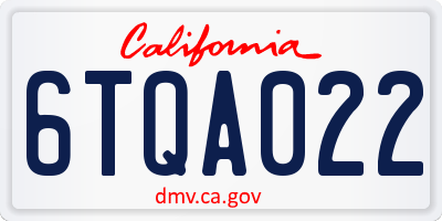 CA license plate 6TQA022