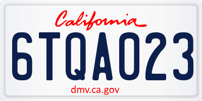 CA license plate 6TQA023