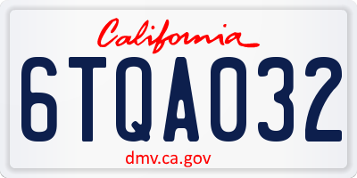 CA license plate 6TQA032