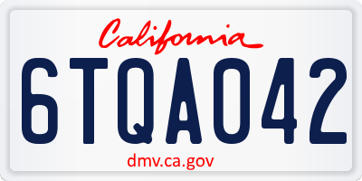 CA license plate 6TQA042