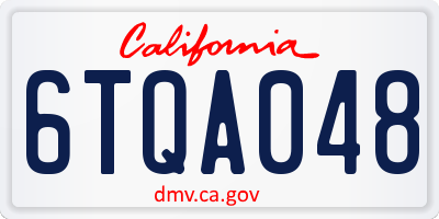 CA license plate 6TQA048