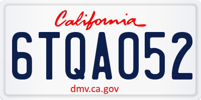 CA license plate 6TQA052