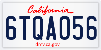 CA license plate 6TQA056