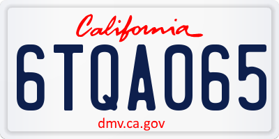 CA license plate 6TQA065