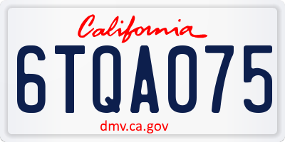 CA license plate 6TQA075