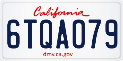 CA license plate 6TQA079