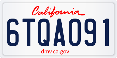 CA license plate 6TQA091