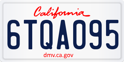 CA license plate 6TQA095