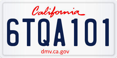 CA license plate 6TQA101