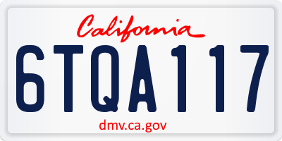 CA license plate 6TQA117