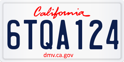 CA license plate 6TQA124