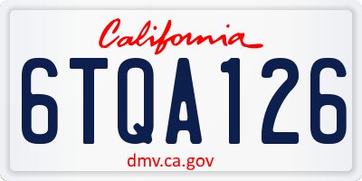 CA license plate 6TQA126