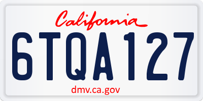 CA license plate 6TQA127