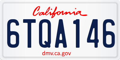 CA license plate 6TQA146