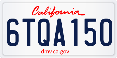 CA license plate 6TQA150