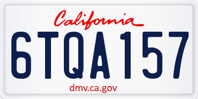 CA license plate 6TQA157