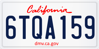 CA license plate 6TQA159