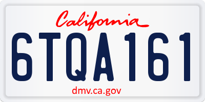 CA license plate 6TQA161
