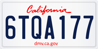 CA license plate 6TQA177