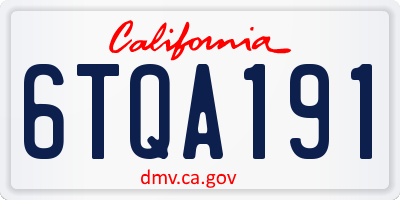 CA license plate 6TQA191