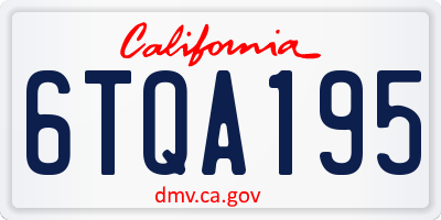 CA license plate 6TQA195
