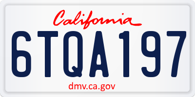 CA license plate 6TQA197