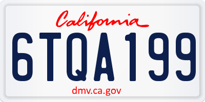 CA license plate 6TQA199