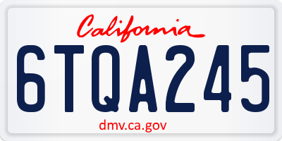 CA license plate 6TQA245